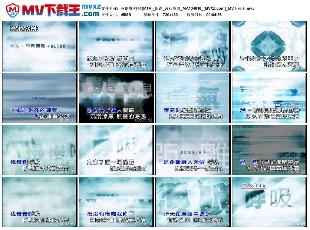 蔡健雅-呼吸(MTV)_国语_流行歌曲_MA104616